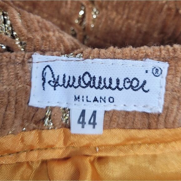 VINTAGE 60s set marigold chenille and metallic gold skirt suit S‎ - Picture 9 of 14